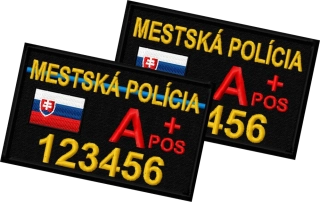 MESTSKÁ POLÍCIA ID Patch - žlutý text (SR)