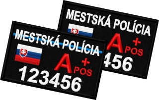 MESTSKÁ POLÍCIA ID Patch - bílý text (SR)