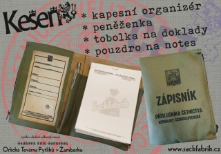 ZÁPISNÍK PŘÍSLUŠNÍKA ČETNICTVA - Kapesní organizér KEŠEŇ